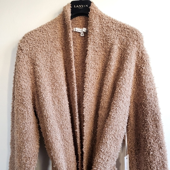 New Young Fabulous & Broke Teddy Bear Belted Tan Sweater Cardigan NWT Medium - Picture 5 of 10